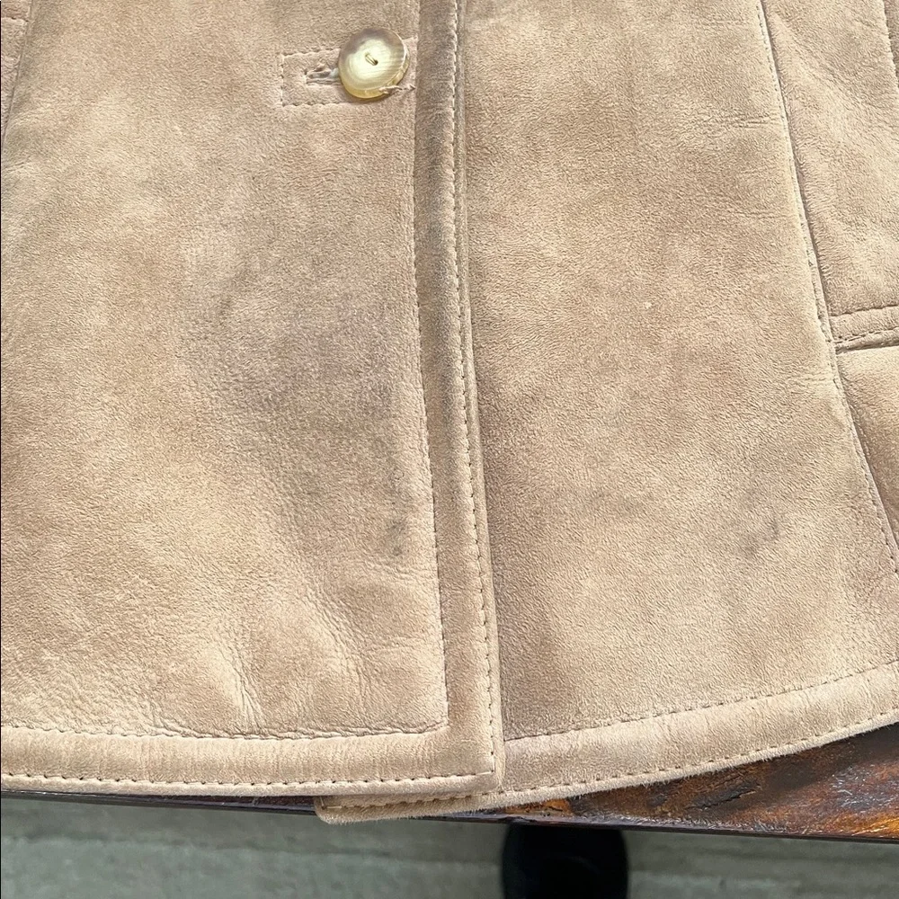 ABERCROMBIE & FITCH Lambskin Suede & Shearling Rancher Jacket Vintage Women's 14 - Picture 8 of 15